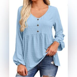 SwissDot Babydoll Blouse